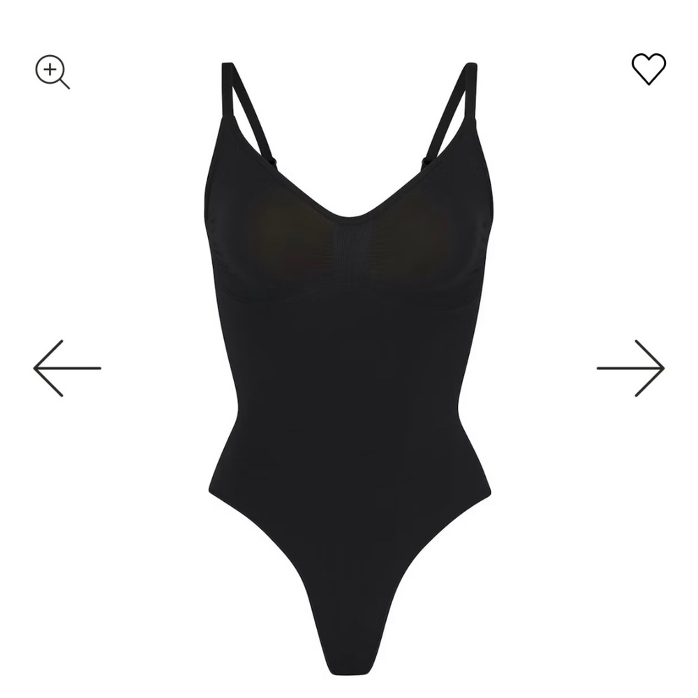 Skims Thong Bodysuit in Onyx